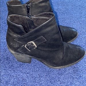 Blowfish Black Suede Booties